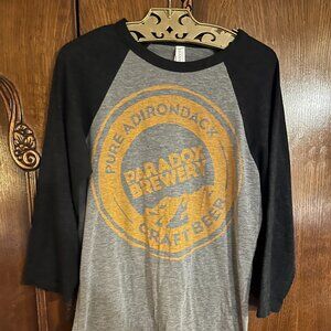 Paradox Brewery Craft Beer Raglan Shirt Small Bella Canvas 3/4 Sleeve